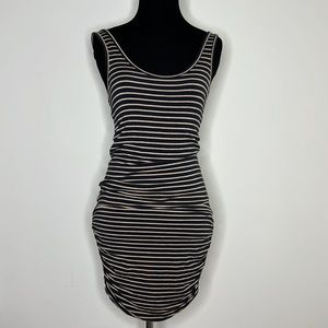 BELLA LUXX Stripe Jersey Knit Ruched Dress XS